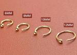 Seamless Hinged 14K Gold Clicker 16g-40g For Cartilage Tragus