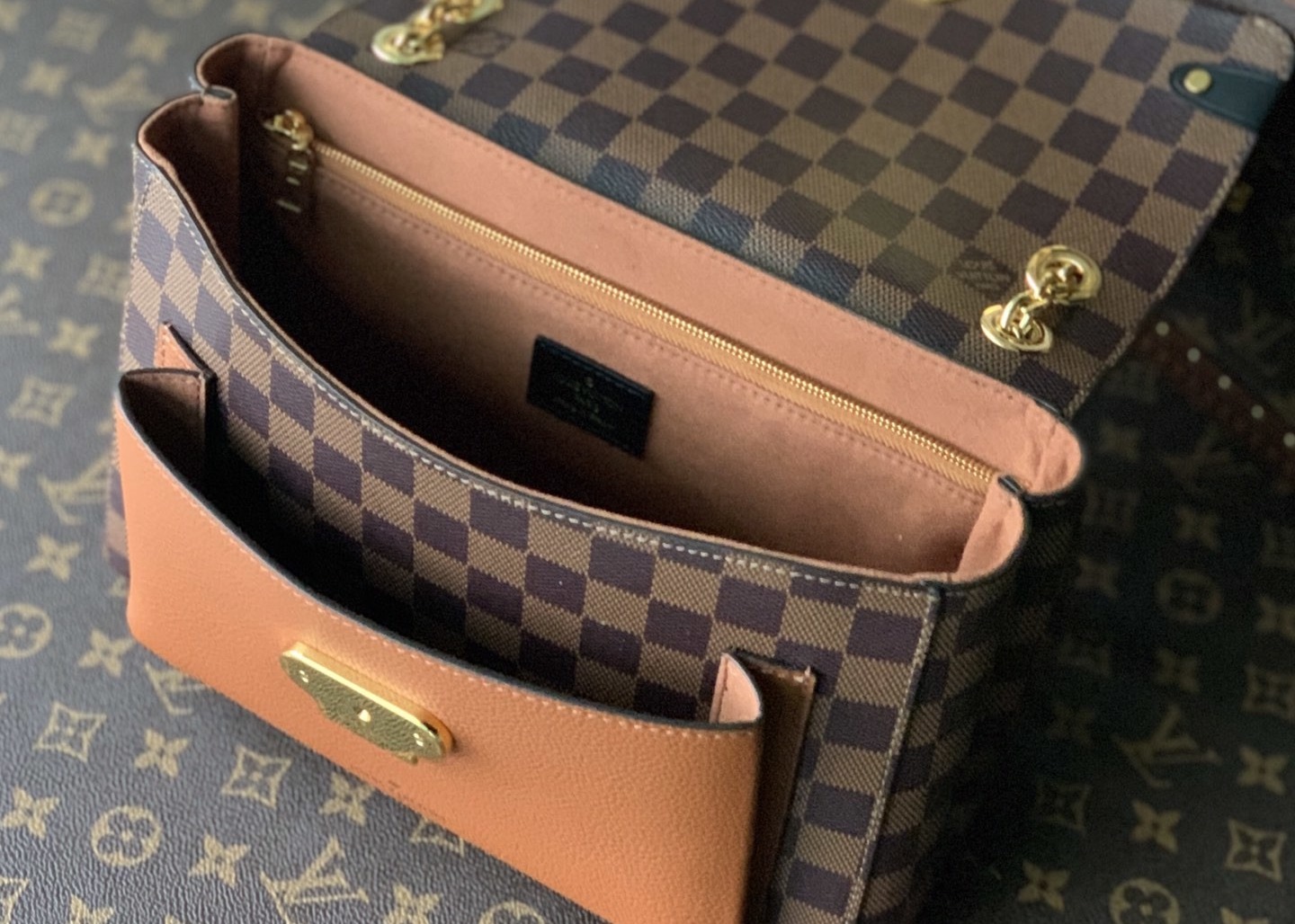 M40108 M40109 M401130 M40312 Damier Ebene Carvas And Soft Cowhide With Unique Design Chain Cross-Body Bag