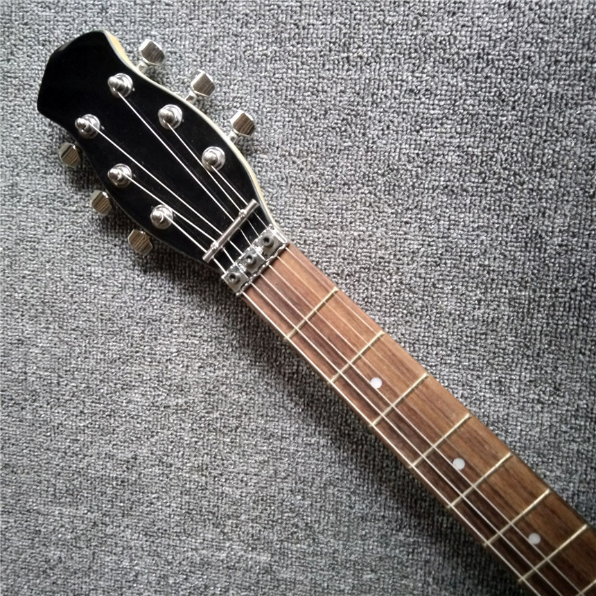7 strings Blue electric guitar in black