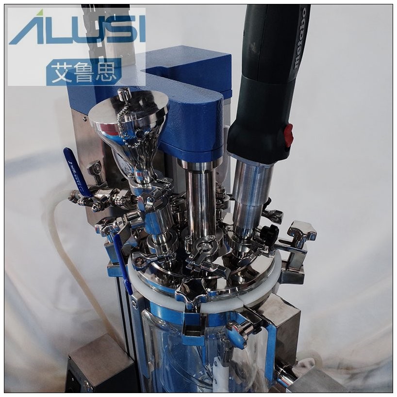 Laboratory Equipment High Shear Mixer Reactor Lab Homogenizer Glass Kettle Lab Mixing Vacuum Emulsifier 220V