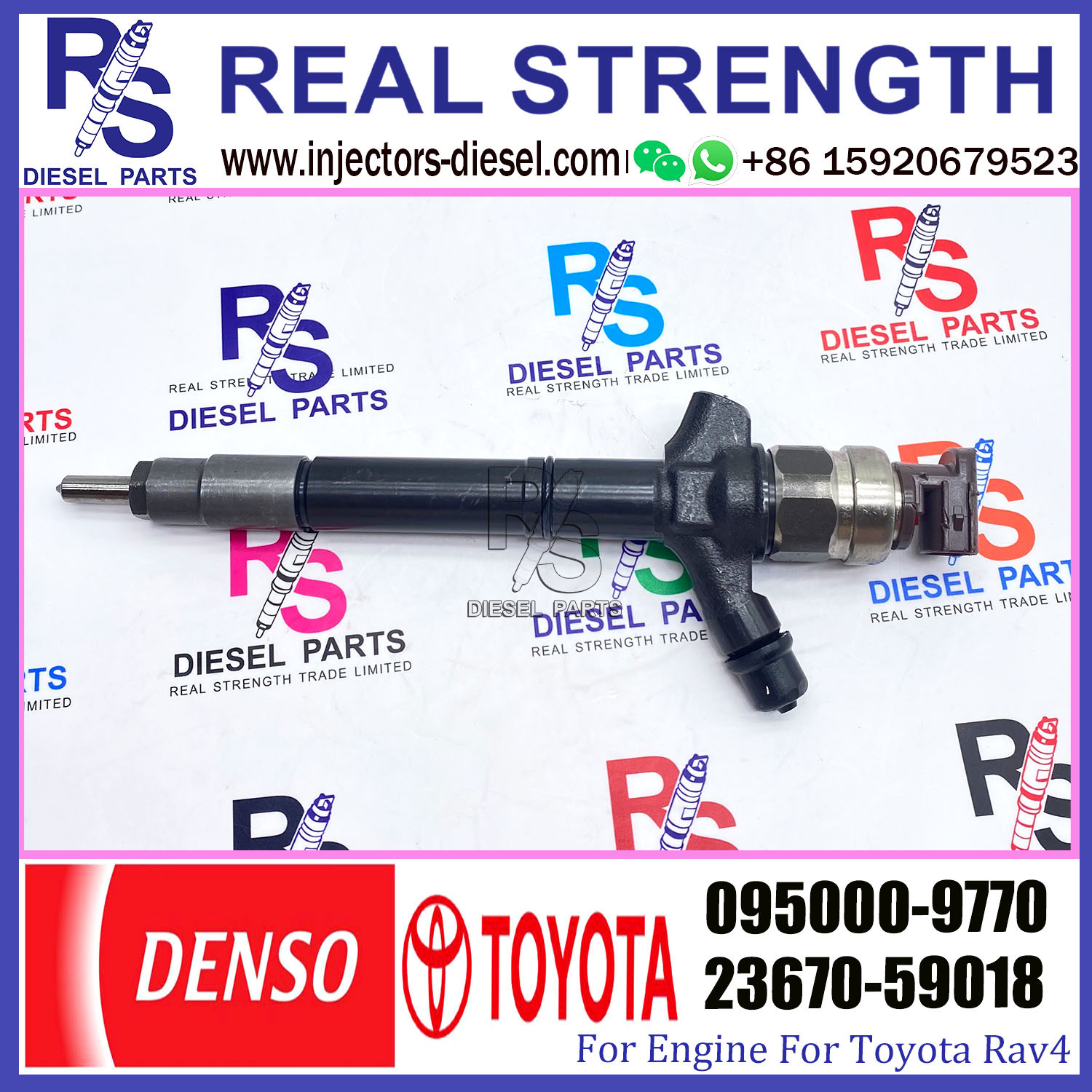 Common Rail Diesel Injector 095000-8060 095000-9770 23670-5104 for Toyota LandCruiser 1VD-FTV 70 Series