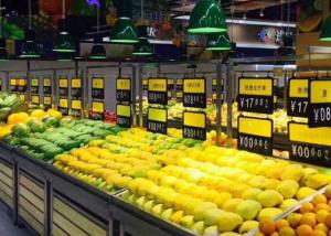 Quality Supermarket Fruit And Vegetable Rack 50-150 Kg Capacity Metallic Material wholesale