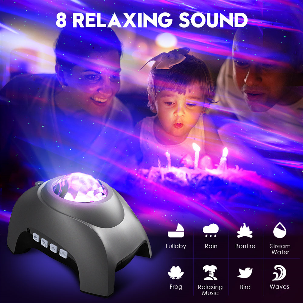 Amazon Best Selling Bedroom Aurora Galaxy Star Projector Night Light With Speaker and White Noise