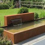 Landscape Pond Wall Corten Steel Water Feature Corten Water Blade