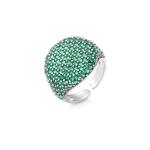 Party Sterling Silver Crystal Jewelry Crystal Open Pave Ring Adjustable