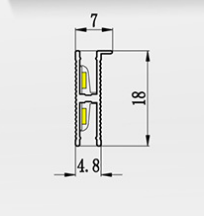 Lighting and Circuitry Design Aluminum Shelf Double Luminescence Glowing Showcase