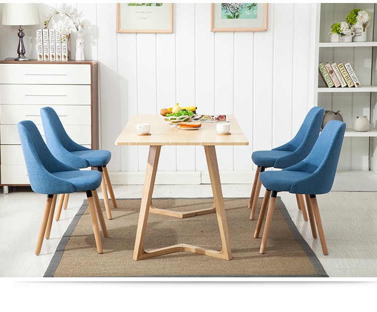 Anti Slip Wooden Dining Chairs / Cotton Fabric Beetle Dining Chair For Hotel