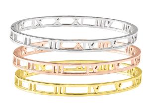 Quality Stainless Steel Hollowed out Alphabet Bracelet Female 18K gold Roman Buckle Bracelet bracelet jewelry accessories wholesale