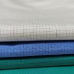 White Polyester Cotton TC Fabric 4mm Grid Anti Static