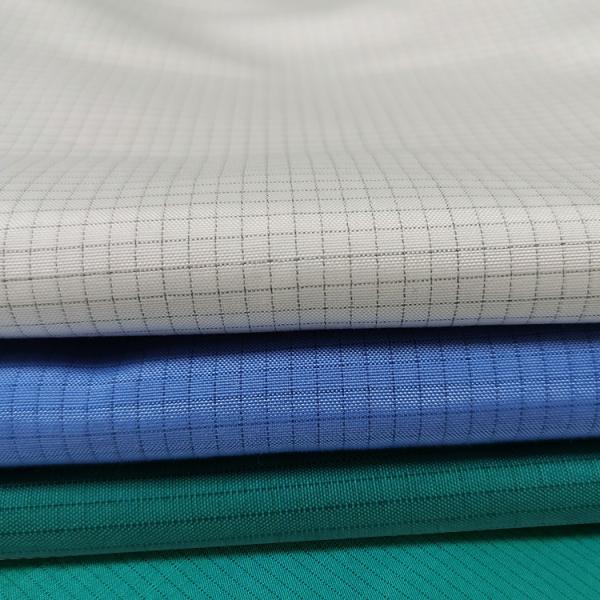 Cheap White Polyester Cotton TC Fabric 4mm Grid Anti Static for sale
