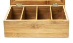 4 compartments custom bamboo wood tea bag box organizer