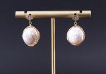 Vintage Circle Earrings For Women Irregular Baroque Pearl Earring Natural