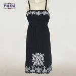 Women black batwing sleeve embroidery elegant dress ladies executive dresses