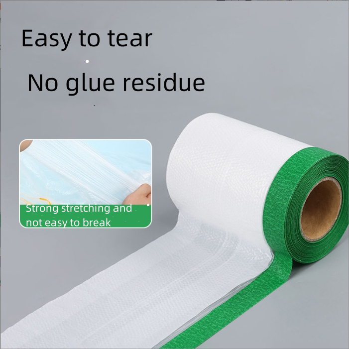 Transparent PE Pre Taped Masking Film Plastic Protection Painting For Furniture Covering