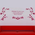 Red Letter 950*400mm Removable Wall Flower Stickers B060