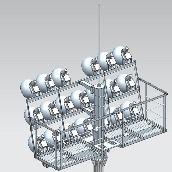 Q420 Steel Octadecagon High Mast Lamp Pole 20M 30M 35M 40M