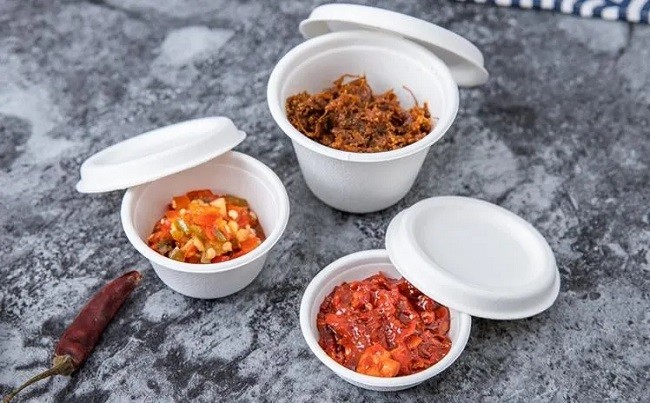 Water Resistant Leakproof Biodegradable Sugarcane Bagasse Cup Sauce Cups And Lids