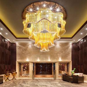 Quality Polygon Glass Hotel Lobby Chandelier wholesale