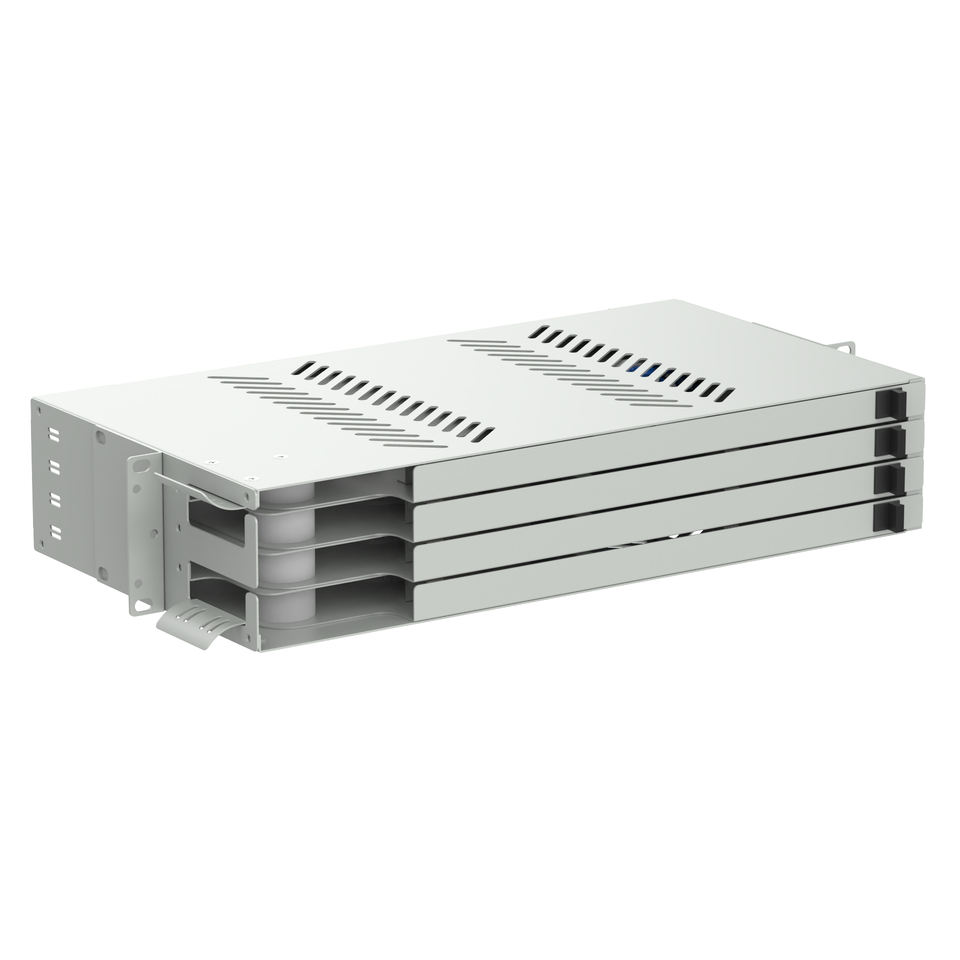 19 Inch Data Center Fiber Optic Patch Panel Sub ODF with LC APC Swing Type and 5