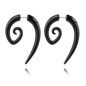 Quality Black Punk Round Spiral Drop Earrings Vintage Snails Shap Earrings for Women Two Part Ear Party Jewelry Gifts wholesale