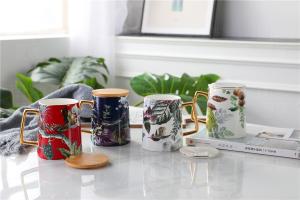 Quality LFGB Dishwasher Safe 11oz Beverage Art Porcelain Tea Mugs wholesale