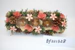 New Style Wholesales Pine Cone Xmas Candle Holder Artificial Table Christmas