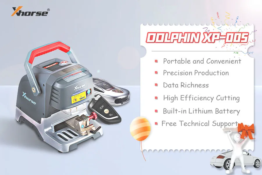 Xhorse Dolphin XP005 Key Cutting Machine V1.7.0 Works on Phone Application Via Bluetooth compatible