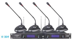 Quality UHF four channels fixed-frequency wireless conference microphone K-304 wholesale