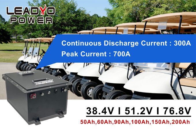 High Current Lithium Golf Cart Battery 48V 100Ah 200A LiFePO4 With LCD Display