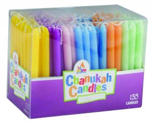 Quality 135pk 100% paraffin wax unscented family pack chanukah candles packed into gift box wholesale