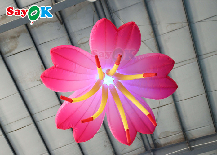 Custom Led Lighted Advertising Shining Inflatable Flowers For Stage Party Decoration