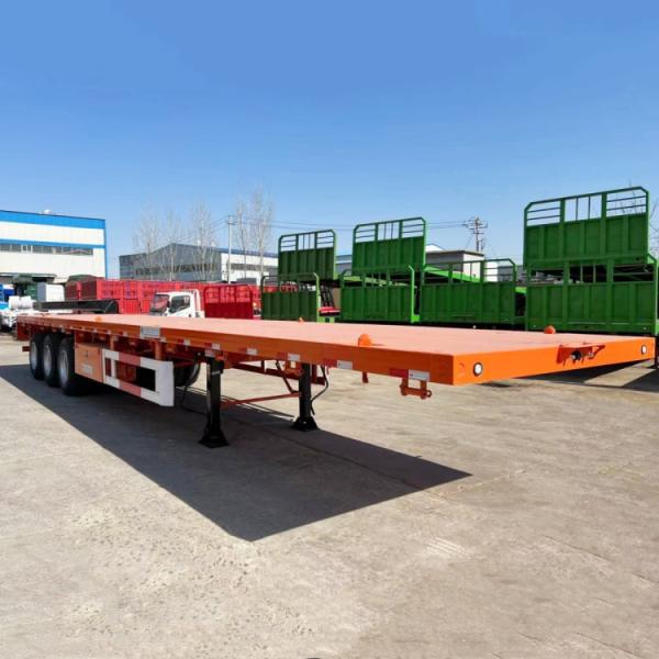40/45/48/53 Ft Shipping Container Flatbed Semi Trailer | Tri axle Trailer for
