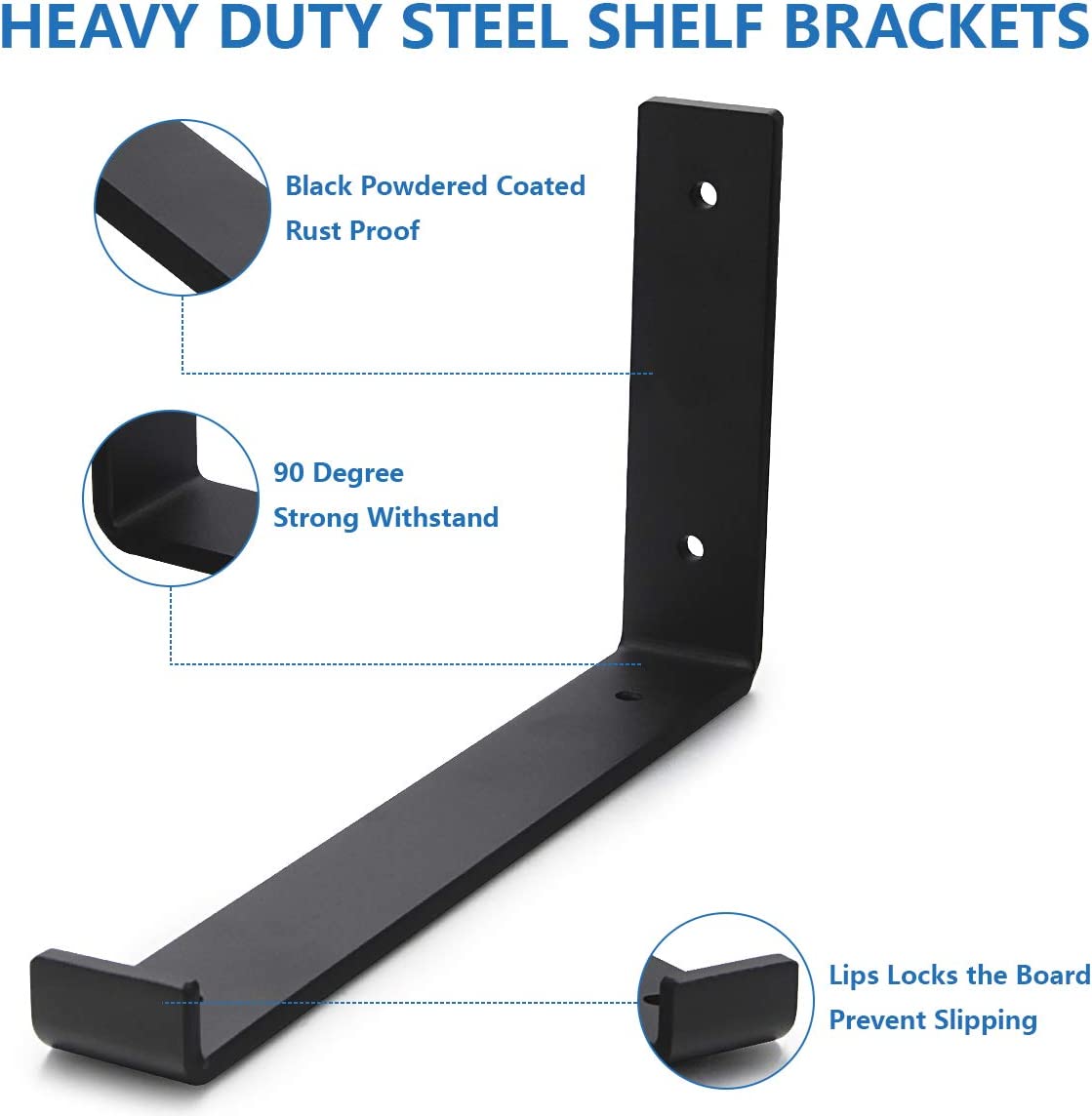 Standard Zinc Plating Metal Shelf Bracket with 5mm Thickness and Screws Included
