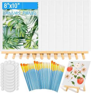 Quality Canvas Art Sets With Wooden Easels Paint Brushes For Acrylic Oil Watercolor Painting wholesale