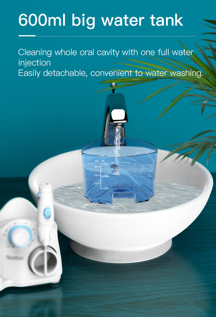 Combo Electric Toothbrush IPX4 Countertop Water Flosser Teeth Whitening 600ml