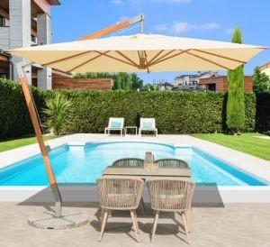Quality Seven Roman Cantilever Umbrella No Backing Hanging Patio Umbrella wholesale