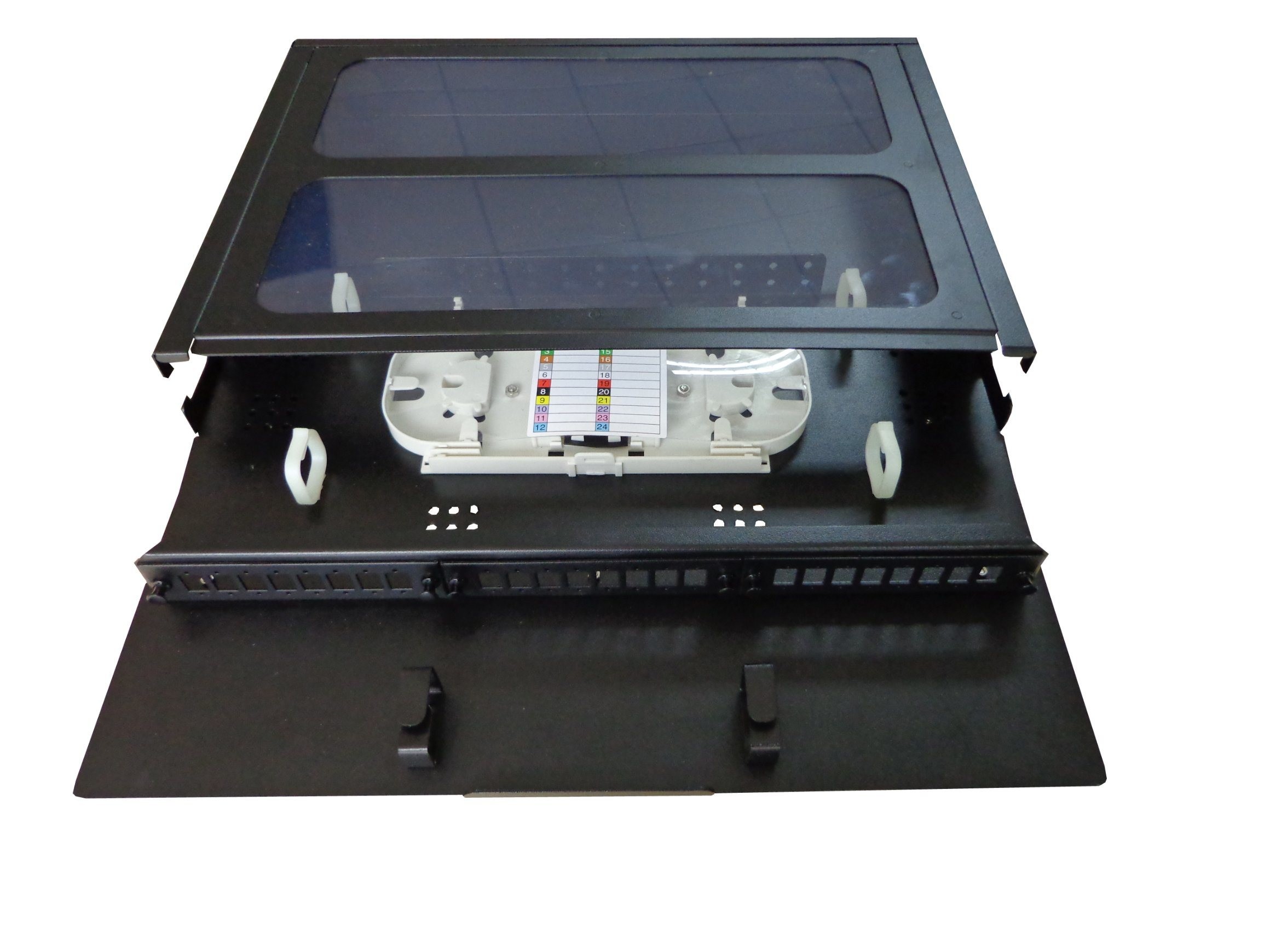 GPON CATV 24cores Fiber Optic Patch Panel Transparent Cover