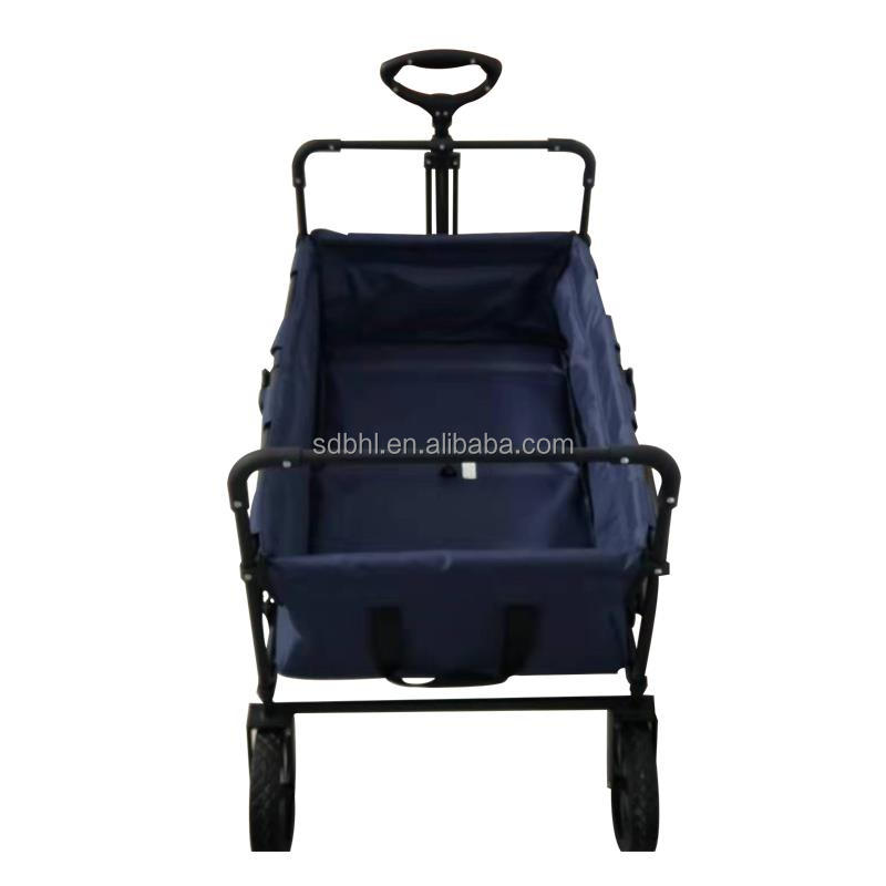 Iron Collapsible Folding Four-wheel Wagon Cart Garden Pull Heavy Duty Utility Wagon