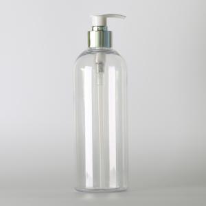 Quality Round Cosmetic Pet Plastic Bottles , 500ml Clear Shampoo Bottles Lotion Pump Cap wholesale