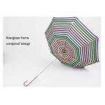 Colorful Stripe Waterproof Pongee Compact Golf Umbrella 27"*8K