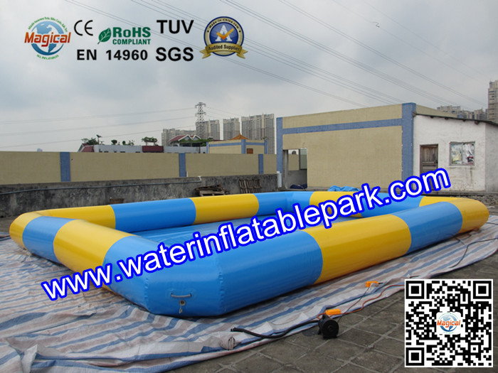 Square Inflatable Water Pool / Strong PVC Tarpaulin Inflatable Pool For Kids