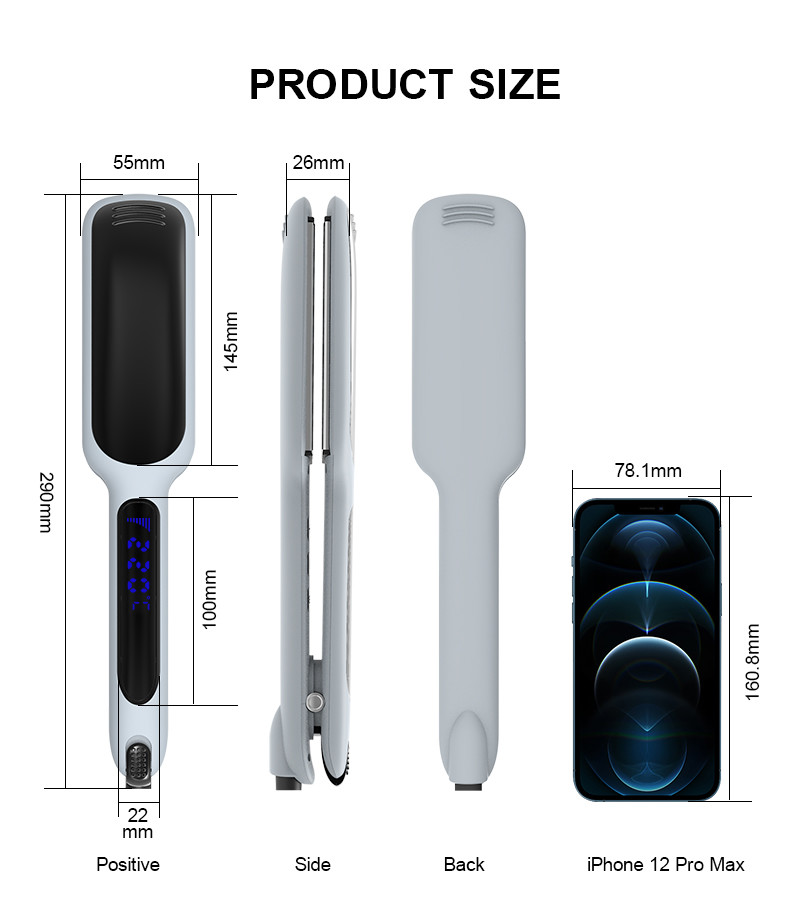 60W Ceramic Infrared Hair Straightener With LCD Screen Display