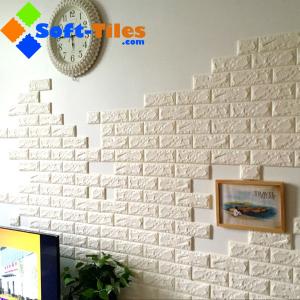 Quality 77*70CM 3D Foam Wall Stickers / 3d Foam Brick Wallpaper 30kg/m3 wholesale