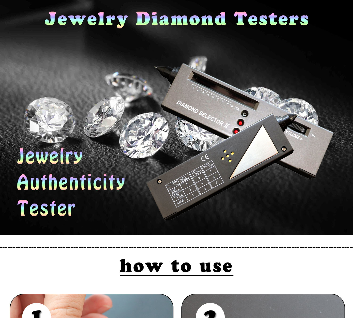 High Accuracy Jewelry Accessories Tools Diamond Indicator Test Pen