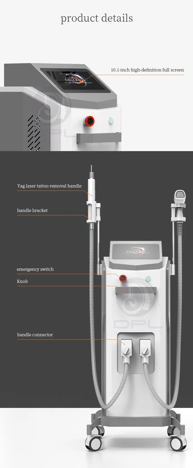 As42 Painless Laser Hair Removal Machines Beauty Equipment Eyebrow Removal Q Switch Nd Yag Skin Rejuvenation