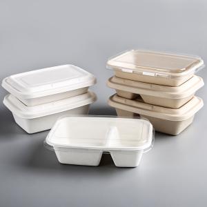 Quality Disposable Sugarcane Takeaway to Go Lunch Box Food Containers for Restaurants Hotel wholesale