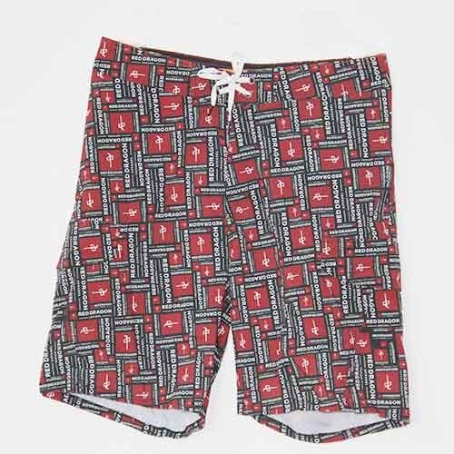 Anti - UV Patterned Board Shorts , Polyester Spandex Boardshorts For Hitting The