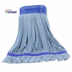 Quality 14oz Wet Cleaning Mop Medium Size Blue Loop End Microfiber Tube Mop wholesale
