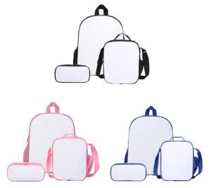 Quality Three Piece Of Sublimation Bags School Bag Pencil Bag Lunch Bag For DIY Photos Printing wholesale