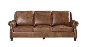 Quality Living Room Furniture Three Seater Leather Sofa Durable Linen Solid Structure wholesale